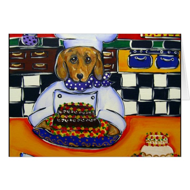 Cartão Dachshund Chef (Frente Horizontal)