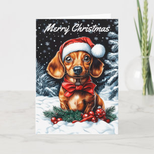 Cartão Dachshund Christmas