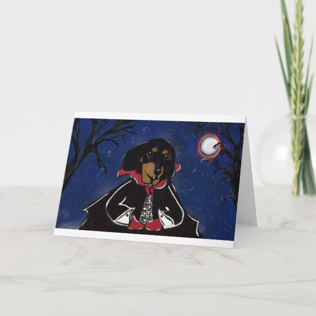 Cartão Dachshund de Halloween (Frente)