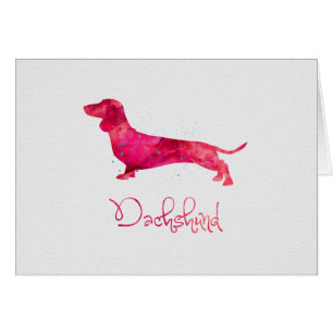Cartão Dachshund - Design de Aquarela