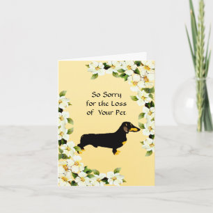 Cartão Dachshund e Dogwood - Simpatia