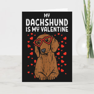Cartão Dachshund É Meu Namorado Wiener Dog Dia dos Namora