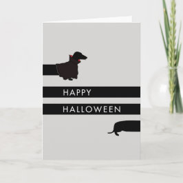 Cartão Dachshund engraçado o Dia das Bruxas de Dracula