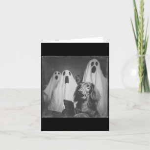 Cartão Dachshund engraçado Selfie assombrado Halloween Si
