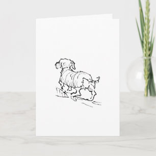 Cartão Dachshund Feliz – Ilustração de Cachorro Salsicha