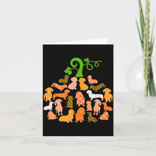 Cartão Dachshund Forma de Abóbora Xadrez Leopardo Cão Out