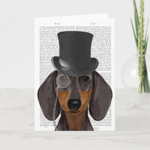 Cartão Dachshund, Formal Hound and Hat