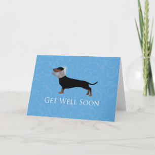 Cartão Dachshund Get Well Soon Design