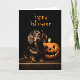 Cartão Dachshund Halloween