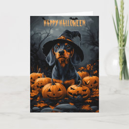 Cartão Dachshund Halloween