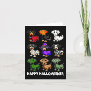Cartão Dachshund Happy Halloweiner Diversão Halloween Cãe