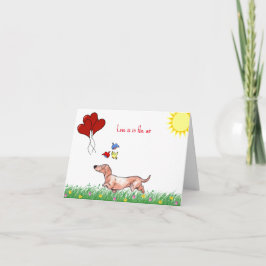 Cartão Dachshund no Dia dos Namorados 