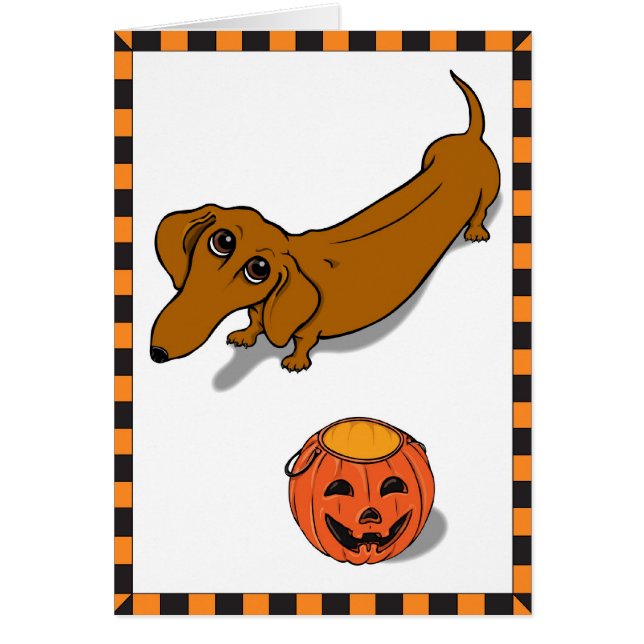 Cartão Dachshund obtido dos deleites (Frente)