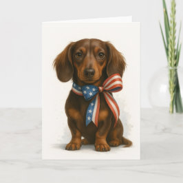 Cartão Dachshund Patriótico