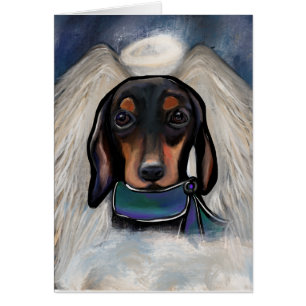 Cartão Dachshund Preto e Castanho