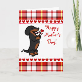 Cartão Dachshund Preto e Suave