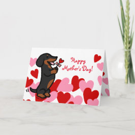 Cartão Dachshund Preto e Suave