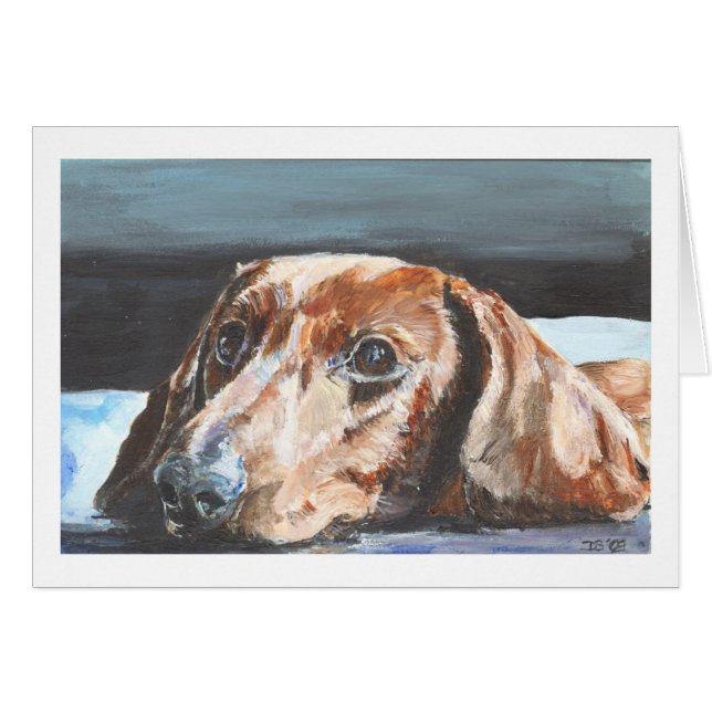 Cartão Dachshund Relaxed (Frente Horizontal)