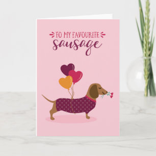 Cartão Dachshund Sausage Dog Cute Anniversary Card