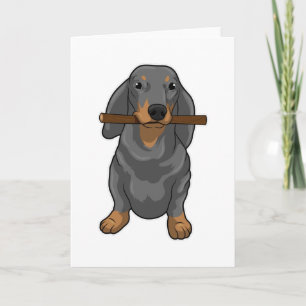 Cartão Dachshund Stick
