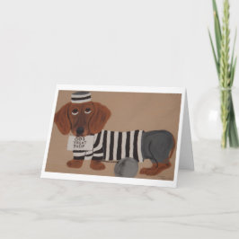 Cartão Dachshund Treat Thief Jailbird