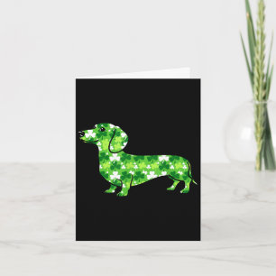 Cartão Dachshund trevo de São Patrício dia engraçado do c
