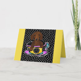 Cartão Dachshund Vermelho