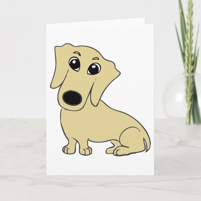 Cartão dachshund wheaton desenho animado (Frente)