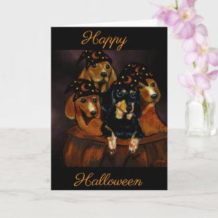 Cartão Dachshunds de Halloween
