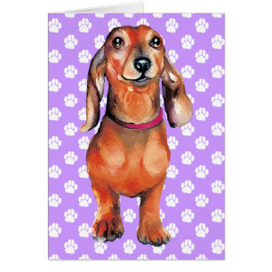 Cartão Dachsund Red Doxie