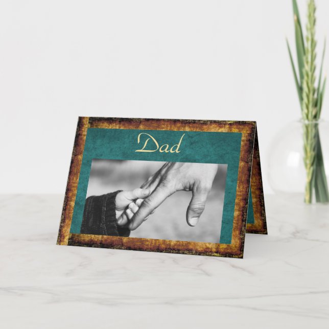 Cartão Dad & Child Hands Father's Day (Frente)