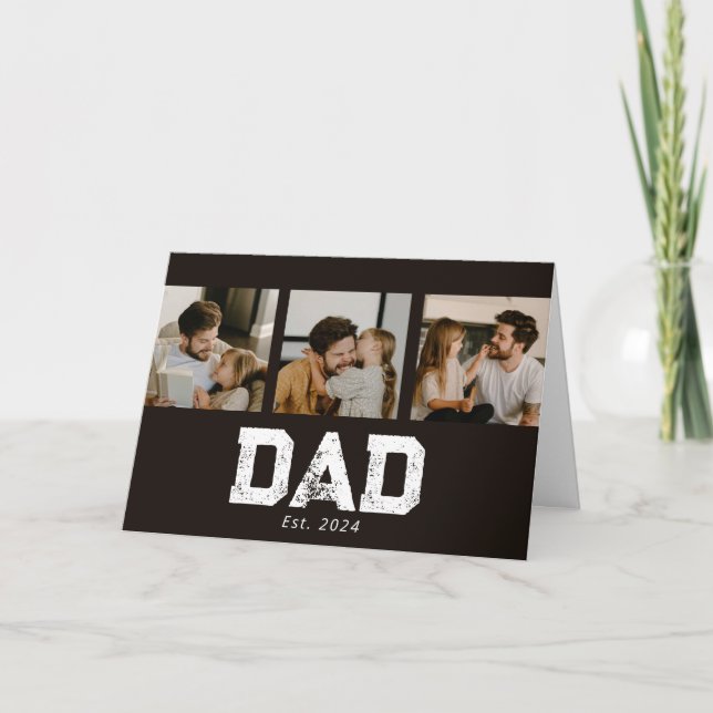 Cartão Dad Established Black Fun 3 Photo (Frente)