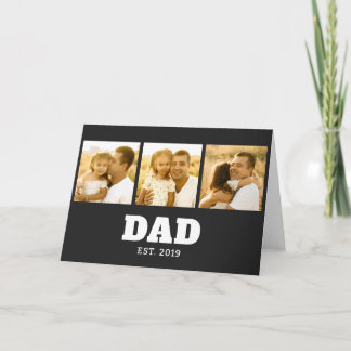 Cartão Dad Established Bold Text Black 3 Photo