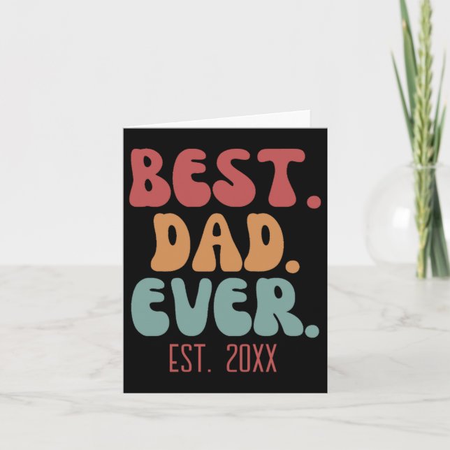 Cartão Dad Ever Retro Vintage Font Fathers Day  (Frente)