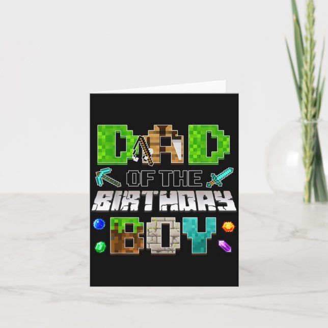 Cartão Dad Of The Birthday Boy Funny Gaming Birthday Xel  (Frente)
