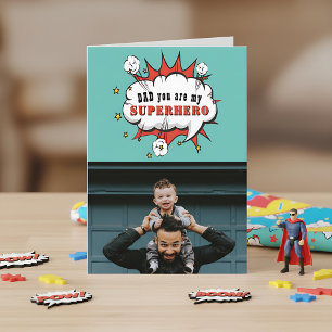 Cartão Dad Superhero Cartoon Speech Bubble Fathers day Ca