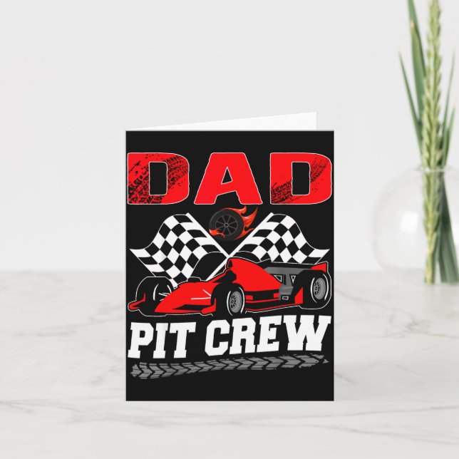 Cartão Dad T Crew Racing Family Race Car Birthday Boy  (Frente)