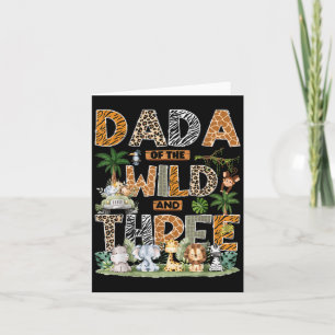 Cartão Dada Da &Carpa Selvagem; Três aniversário de 3 ano