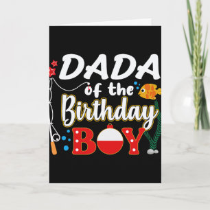 Cartão Dada Do Menino Do Aniversário Família De Pesca Cor