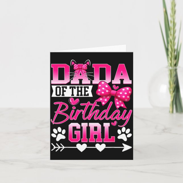 Cartão Dada Of The Birthday Girl Cat Kitty Family Matchin (Frente)