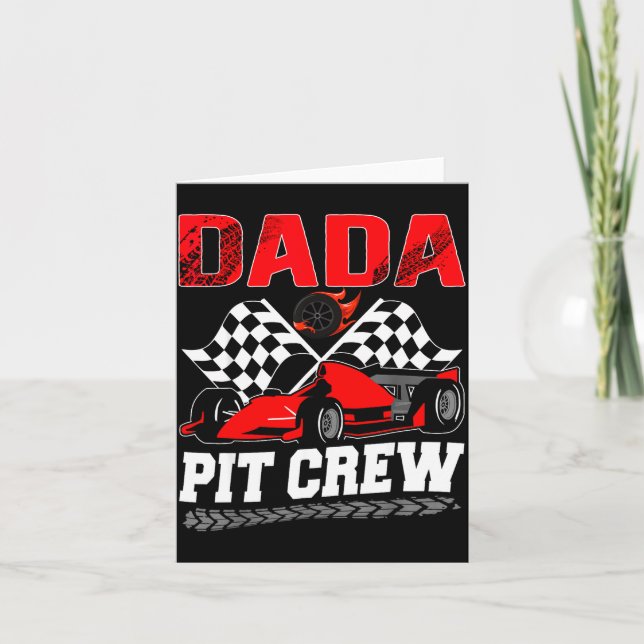 Cartão Dada T Crew Racing Family Race Car Birthday Boy  (Frente)
