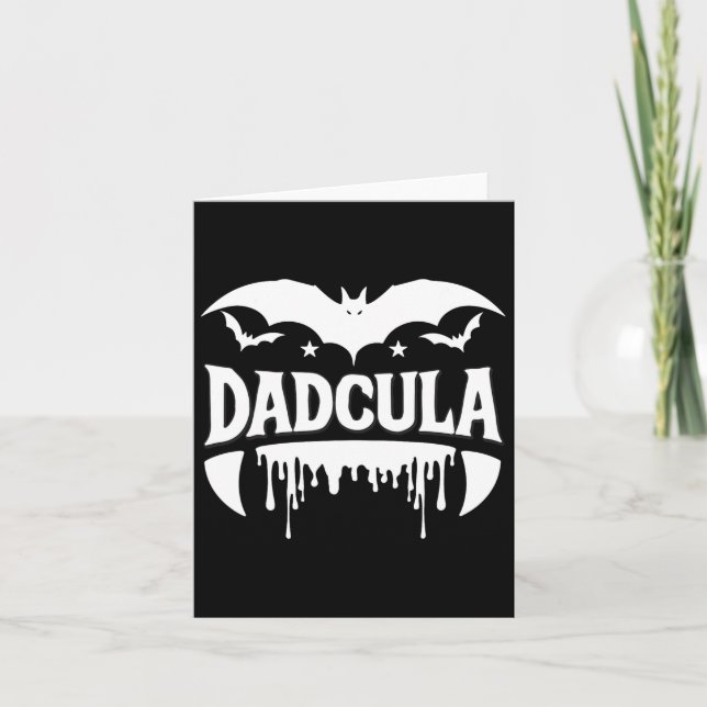 Cartão Dadcula Halloween Bat Vampire Presas Fluindo Efeit (Frente)