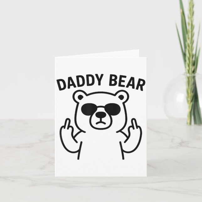 Cartão Daddy Bear Funny Gift For Men Boys  (Frente)