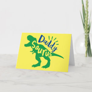 Cartão Daddy Saurus T-Rex Silhouette