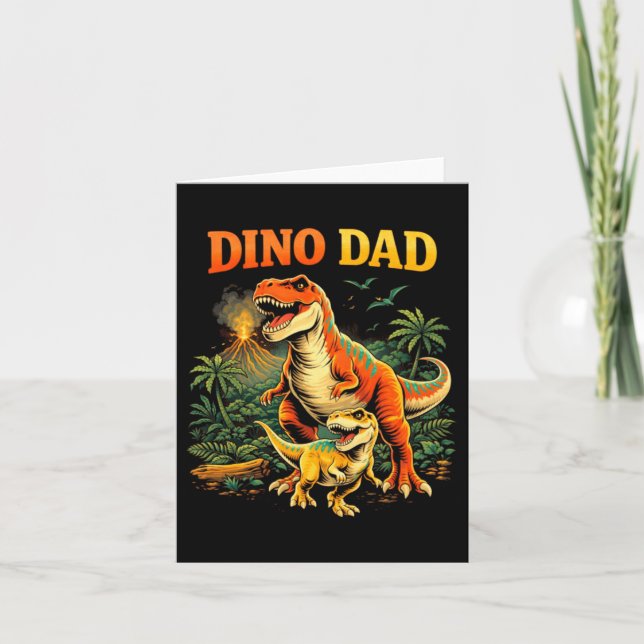 Cartão Daddysaurus Design de Dinossauro para Dia dos Pais (Frente)