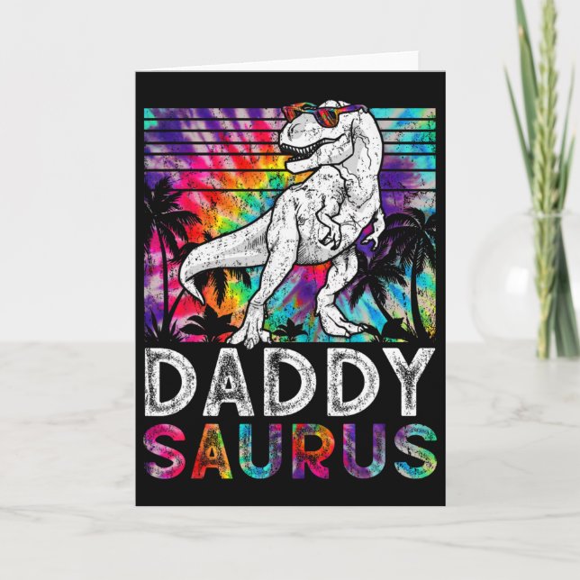 Cartão Daddysaurus Dinossauro Papai Saurus Família Combin (Frente)