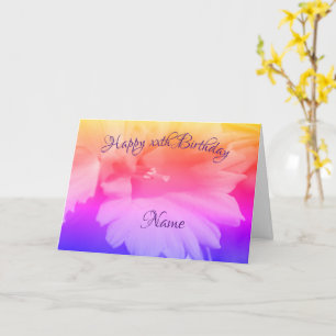 Cartão Daffodil Flower Rainbow Personalizado Aniversário