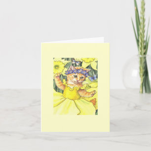 Cartão Daffodil Kitten Blank Note Card