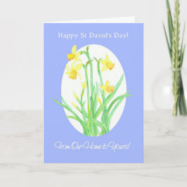 Cartão Daffodils do dia de St David, de nossa casa a seu