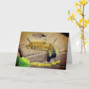 Cartão Dagger Moth Caterillar Personalizado Aniversário 
